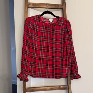 Cider Red Plaid Blouse